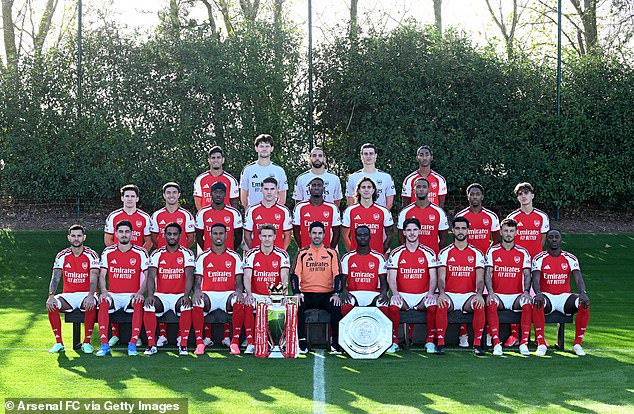 Arsenal released a squad picture this week without William Saliba, who was at a doctor's appointment on the day of the shoot