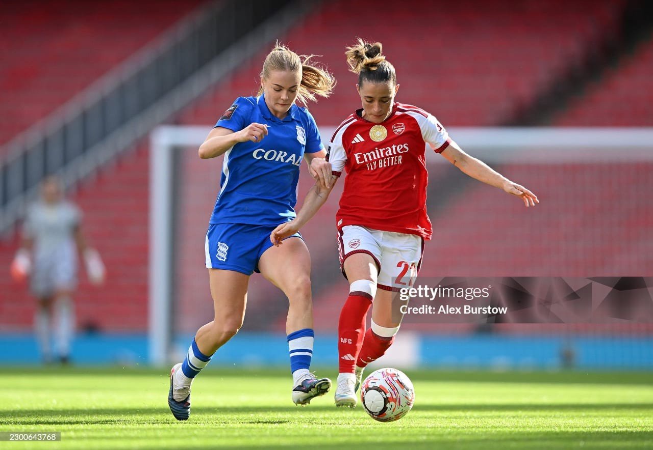 Ona Batlle versus Birmingham City (Photo by Alex Burstow/Arsenal FC via Getty Images)