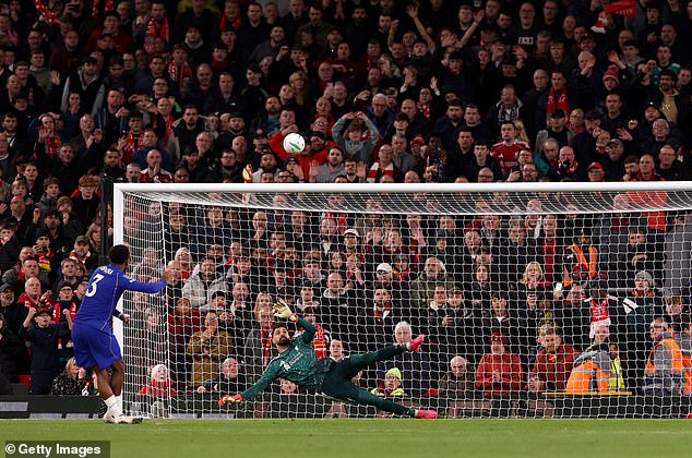 Wesley Fofana blazed his penalty over the bar as Liverpool overcame Chelsea in a shootout