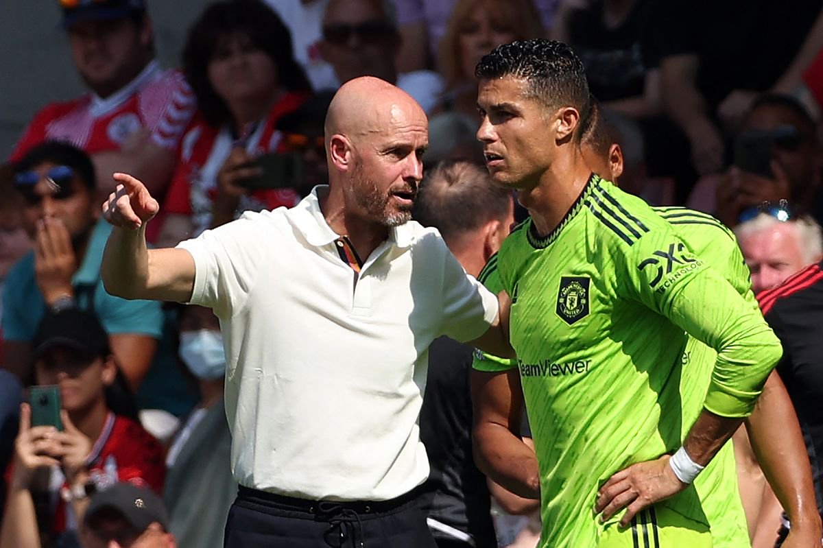 Erik ten Hag and Cristiano Ronaldo at Manchester United