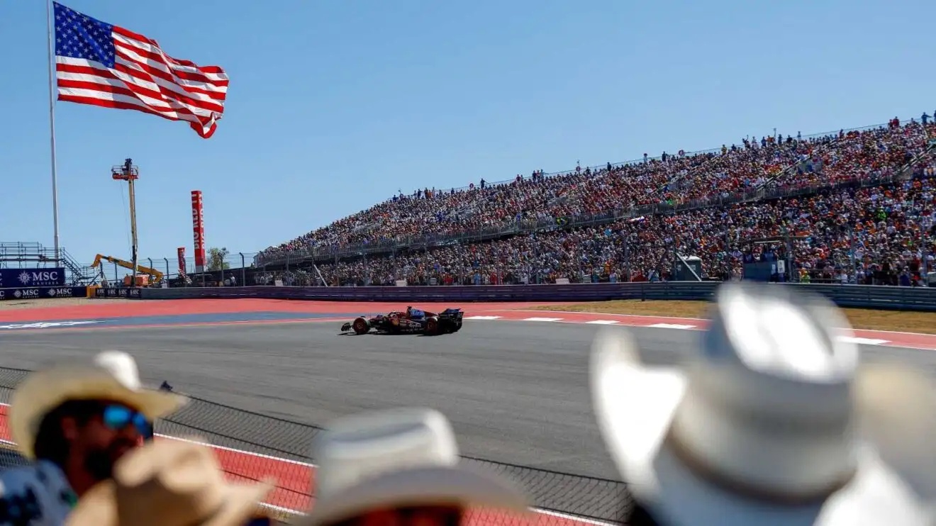 A view of Turn 1 at the Circuit of The Americas, home of the United States Grand Prix.