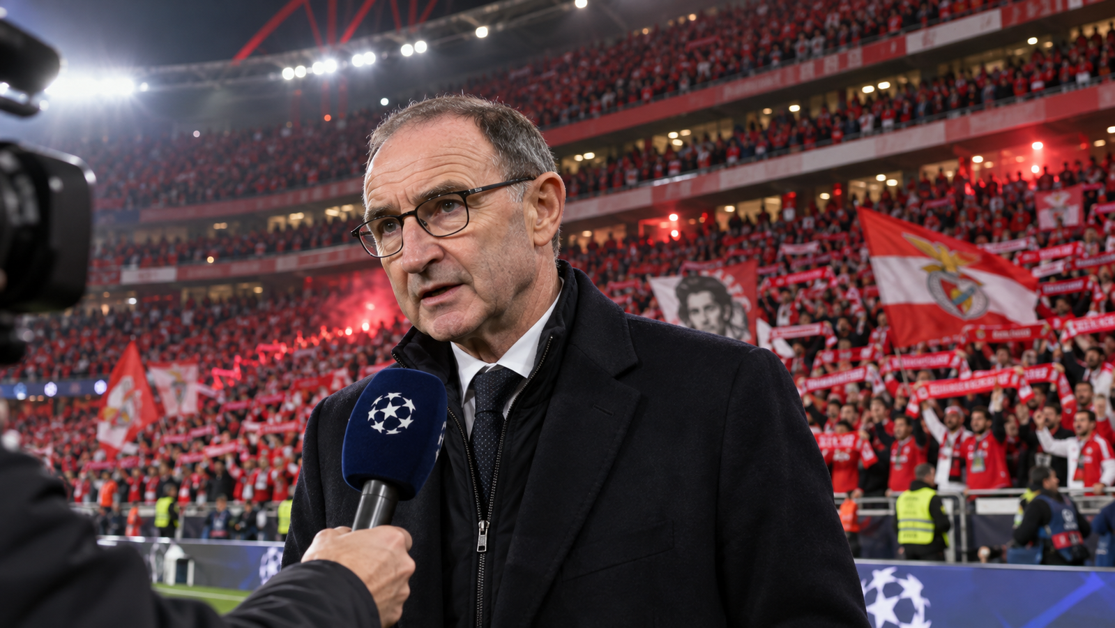 Post-Match Interview Beneath the Floodlights