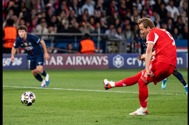 Harry Kane scores the opener against PSG from the spot. PHOTO/https://web.facebook.com/harrykaneofficial