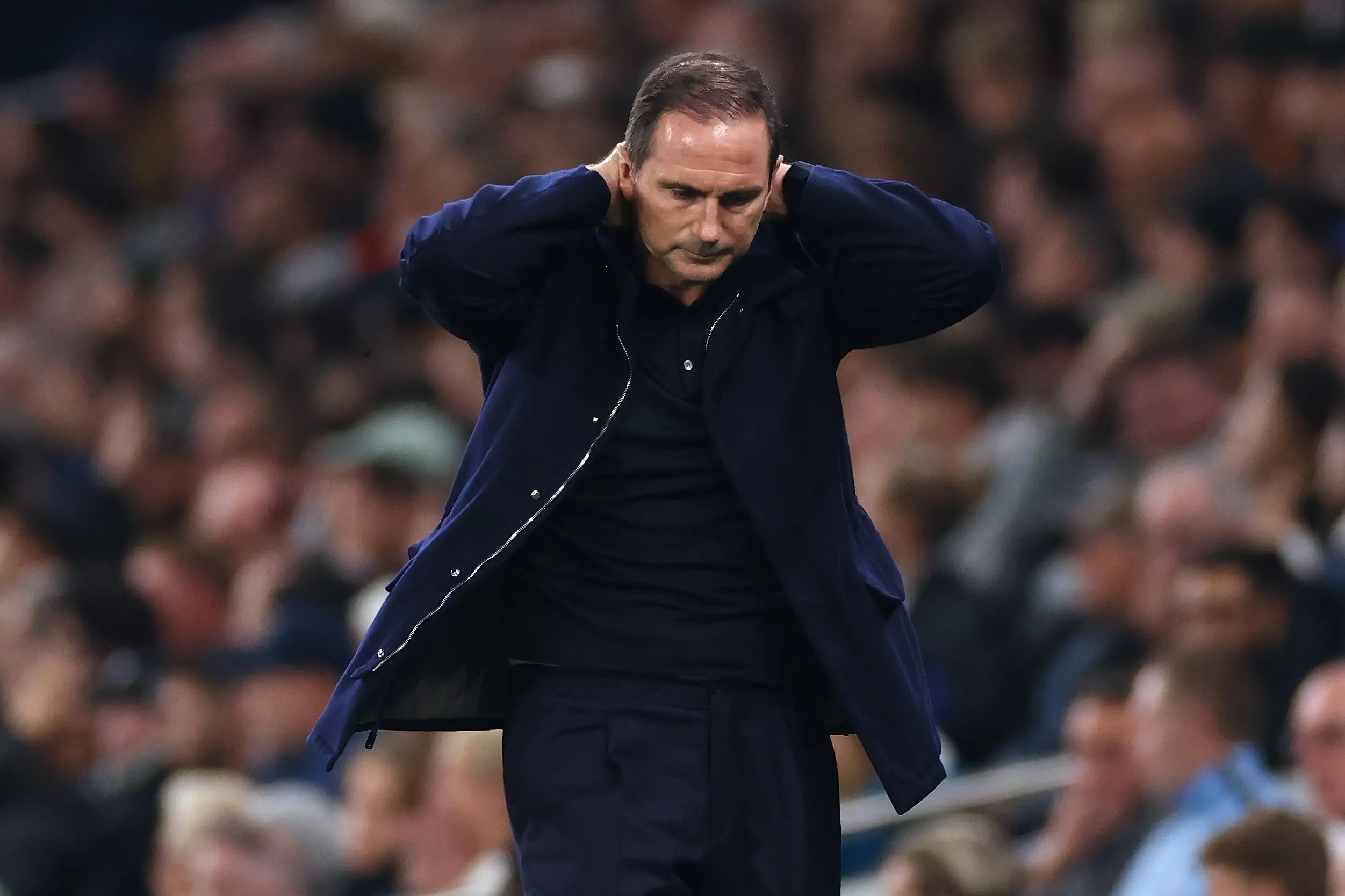 Frank Lampard looking upset.