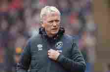 West Ham United manager David Moyes during the Premier League match between Crystal Palace and West Ham United at Selhurst Park on April 21, 2024 i...