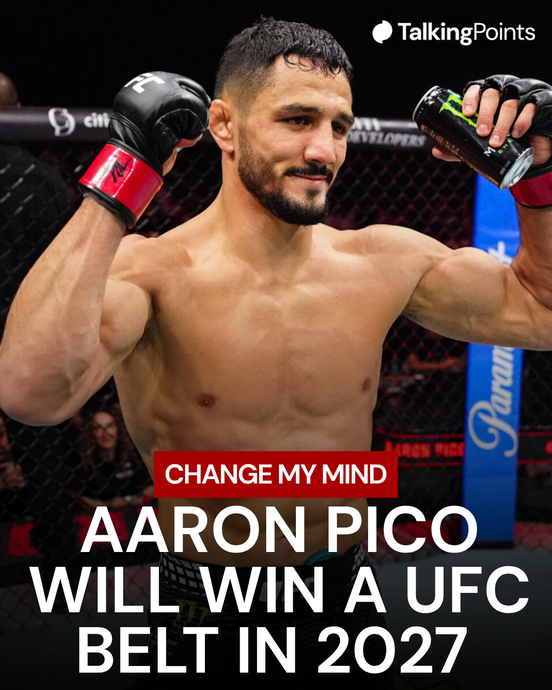 Aaron Pico celebrates his win at UFC 333