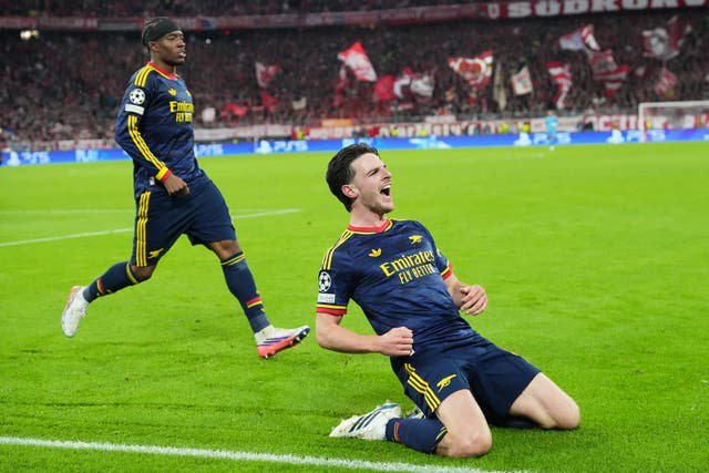 Declan Rice grabbed Arsenal’s late equaliser at the Allianz