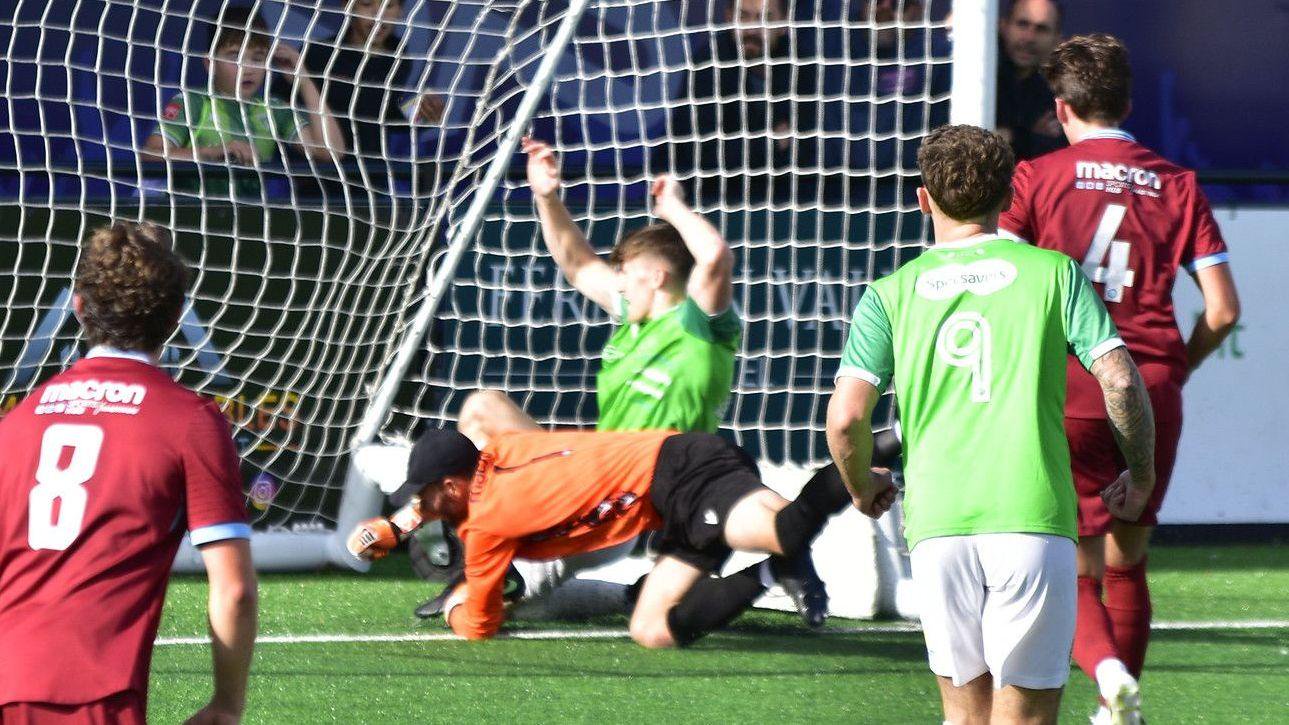 Archie Drillot scores Guernsey's winner early in the second half