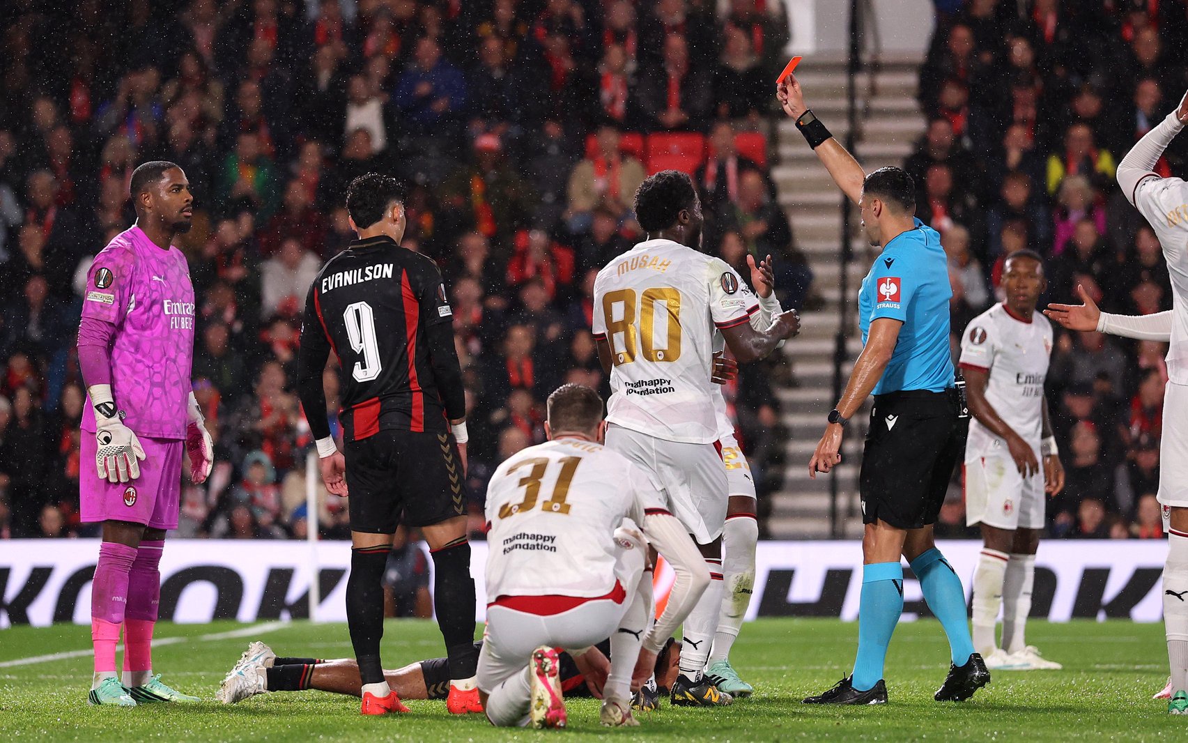 Things began to unravel for Milan when Mike Maignan was dismissed with 28 minutes played (Getty)