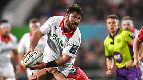 Ulster prop Tom O'Toole in action against Munster