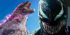 Godzilla with Pink Spikes and Venom Smiling