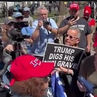 “Trump Digs His Own Grave”- Anti-Trump Protester Causes Stir Outside NYC Courtroom