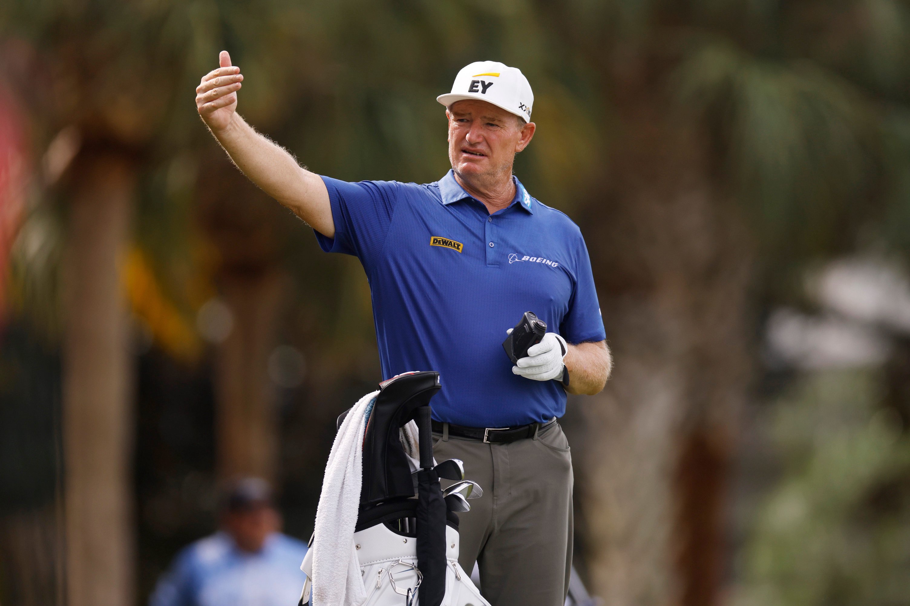 Ernie Els at the 12th hole during the second round of the Constellation Furyk &amp; Friends 2026 at the Ocean Course at Hammock Beach in Palm Coast, Florida.