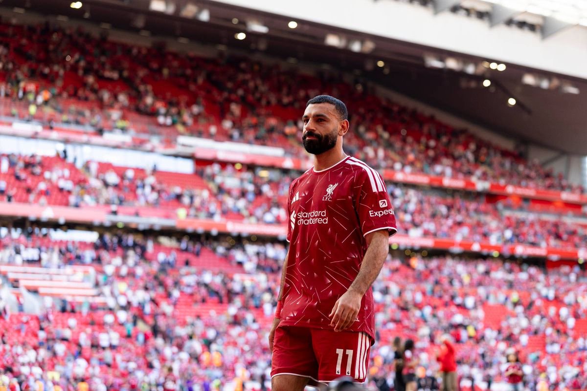 Mohamed Salah after the Premier League match between Liverpool and Brentford at Anfield. 
