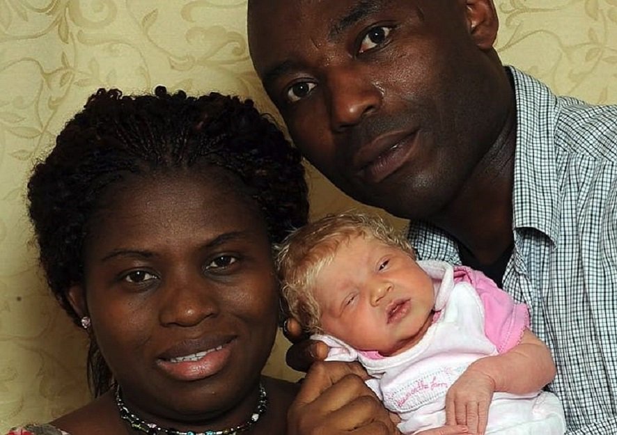 The Miracle Baby: The mystery story behind how a UK-based Nigerian couple gave birth to a white baby [+Video]