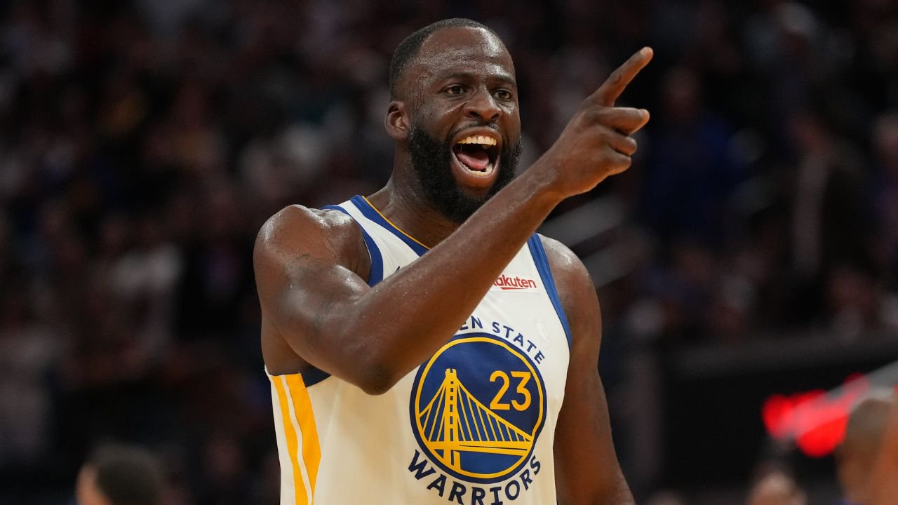Apr 5, 2026; San Francisco, California, USA; Golden State Warriors forward Draymond Green (23) reacts after being called for a foul against the Houston Rockets in the fourth quarter at the Chase Center. Mandatory Credit: Cary Edmondson-Imagn Images