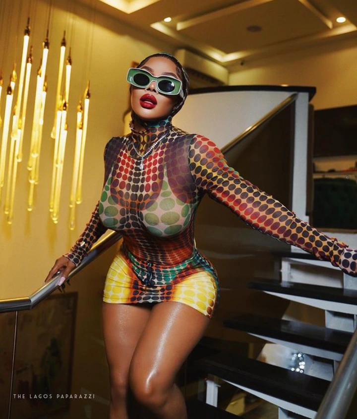 Toke Makinwa rocked transparent dress flashing her undies (Photos)