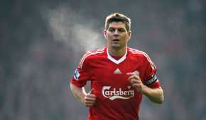 Steven Gerrard in action for Liverpool.