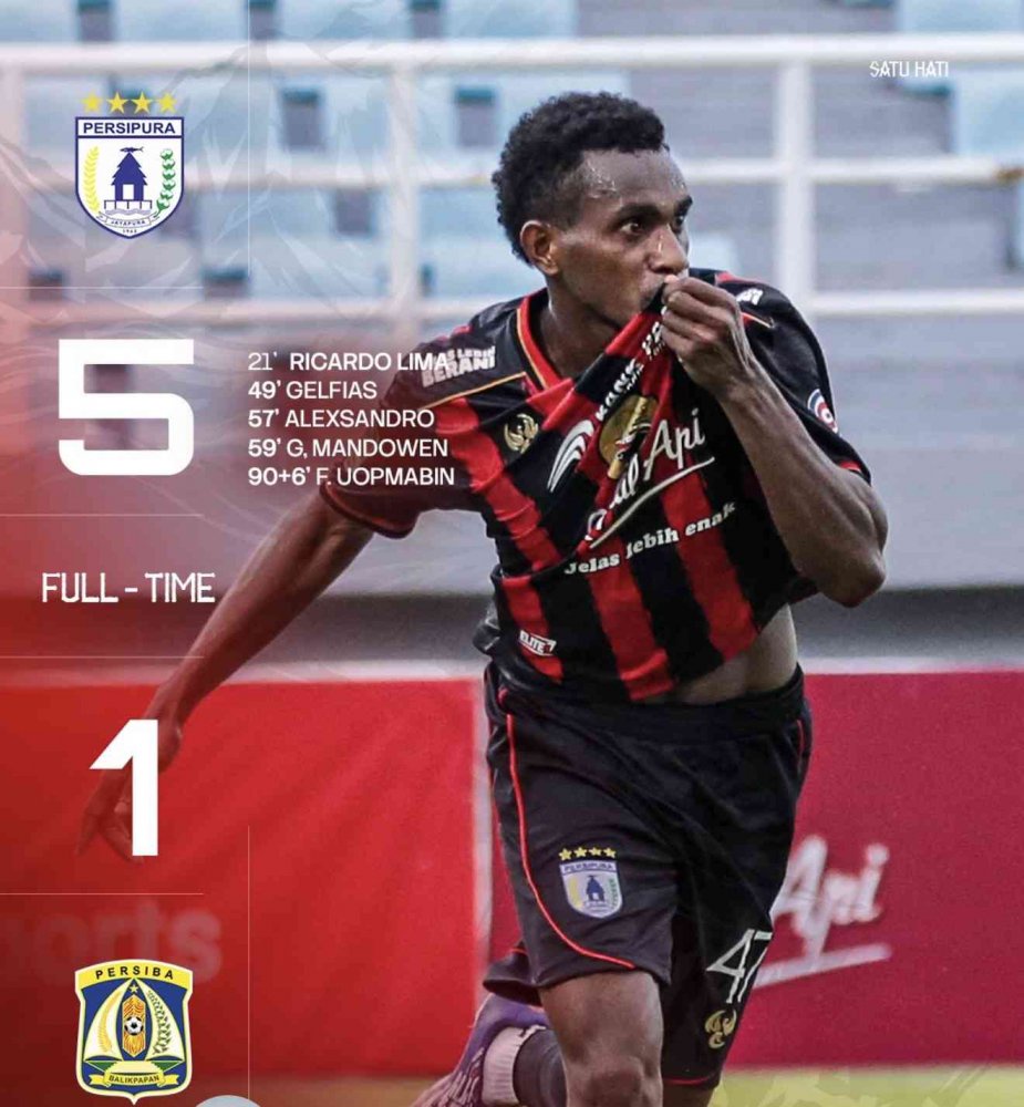 Persipura Jayapura Defeats Persiba Balikpapan 5-1