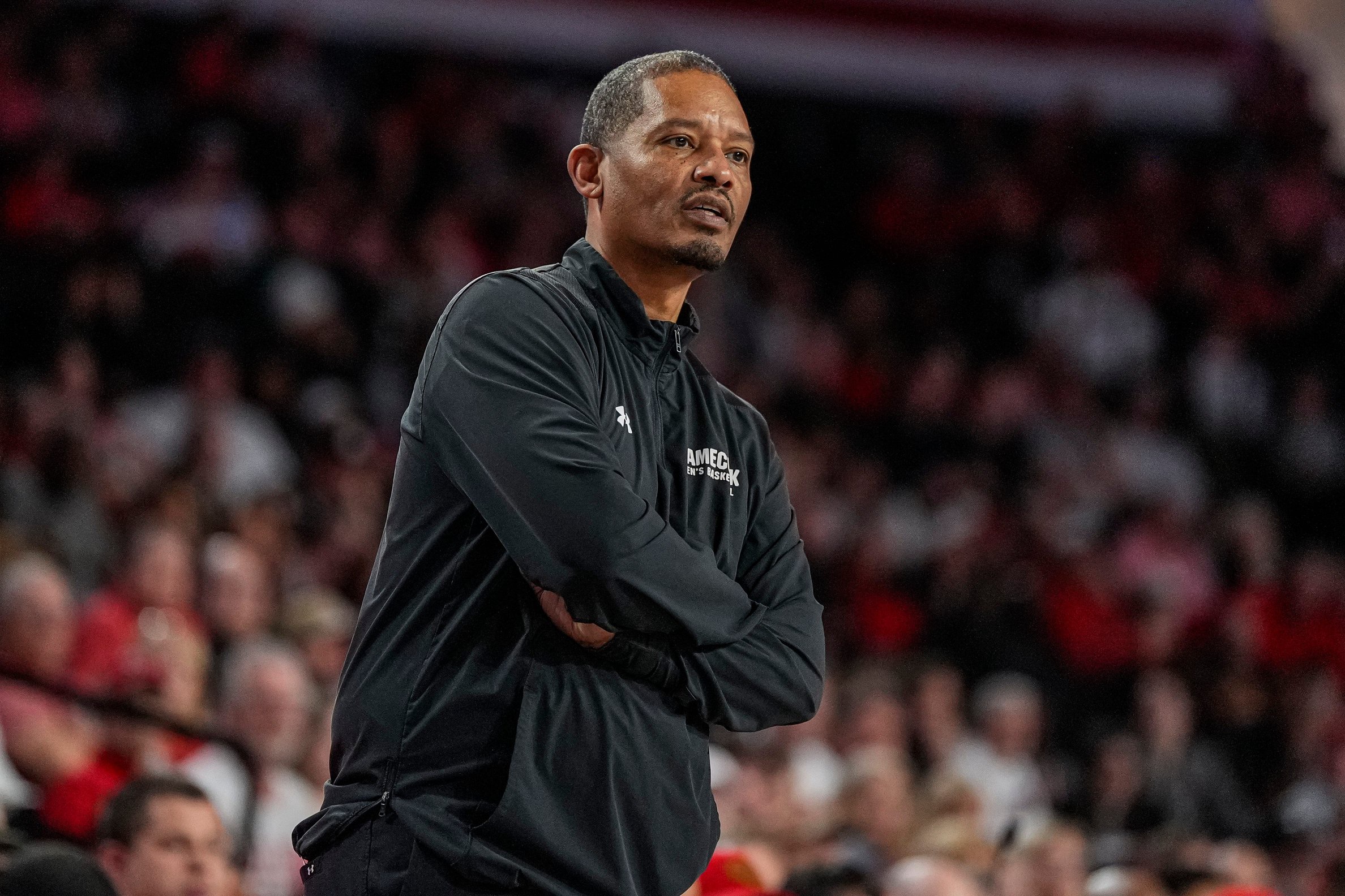 Feb 28, 2026; Athens, Georgia, USA; South Carolina Gamecocks head coach Lamont Paris reacts on the sideline during the game against the Georgia Bulldogs during the second half at Stegeman Coliseum. Mandatory Credit: Dale Zanine-Imagn Images