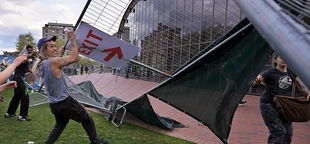Anti-Israel agitators at MIT take down barrier, retake campus encampment after police cleared it