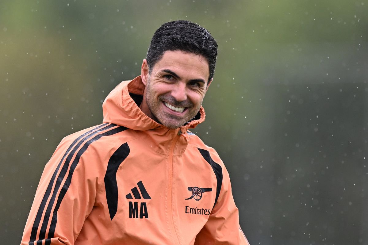 Arsenal Manager Mikel Arteta during the training session one day ahead of the UEFA Champions League 2026/27 League Phase MD1 at Sobha Realty Training Centre on September 08, 2026 in London Colney, England