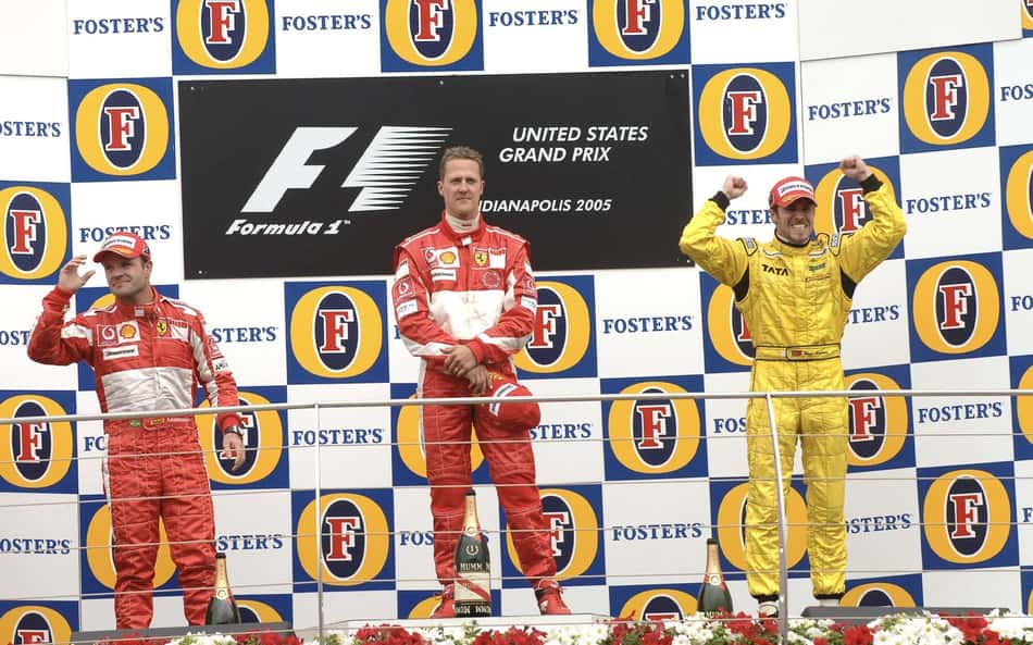 Com Schumacher, Barrichello e Tiago Monteiro, pódio do GP dos EUA em Indianápolis pela F1 2005