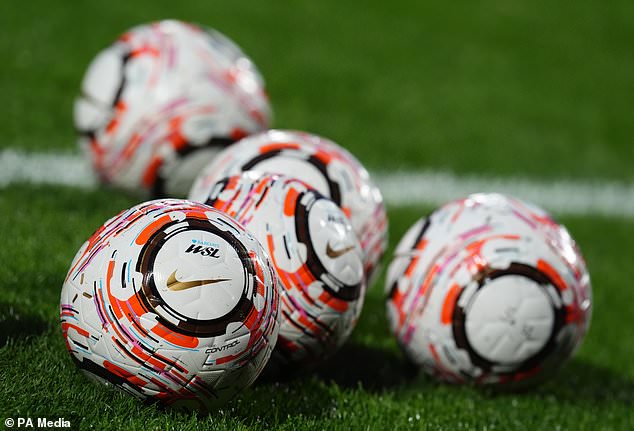 General view of footballs before the Subway Players Cup, league phase match at Meadow Lane, Nottingham. Picture date: Wednesday September 23, 2026.