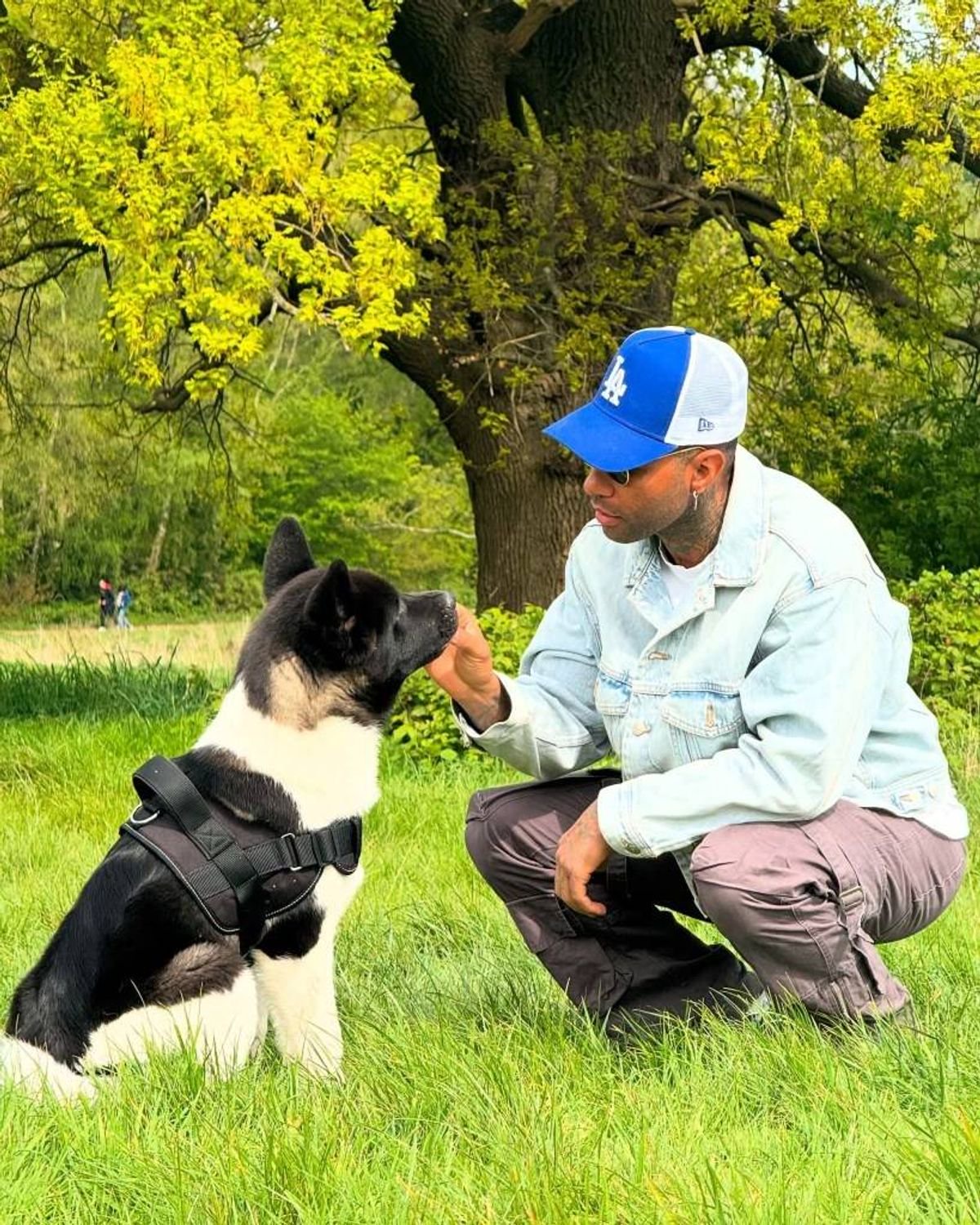 Jermaine Pennant with his dog