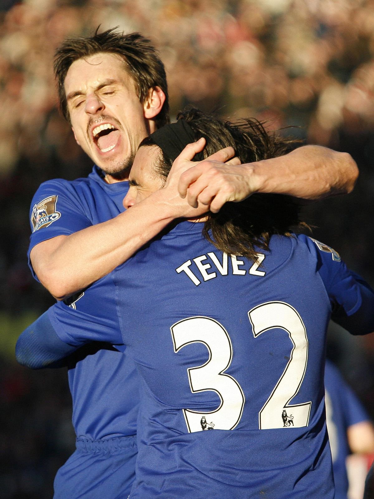 Manchester United hero Gary Neville was not happy with the actions of Carlos Tevez