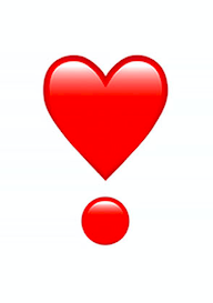  The heart exclamation emoji can be used casually or to show excitement
