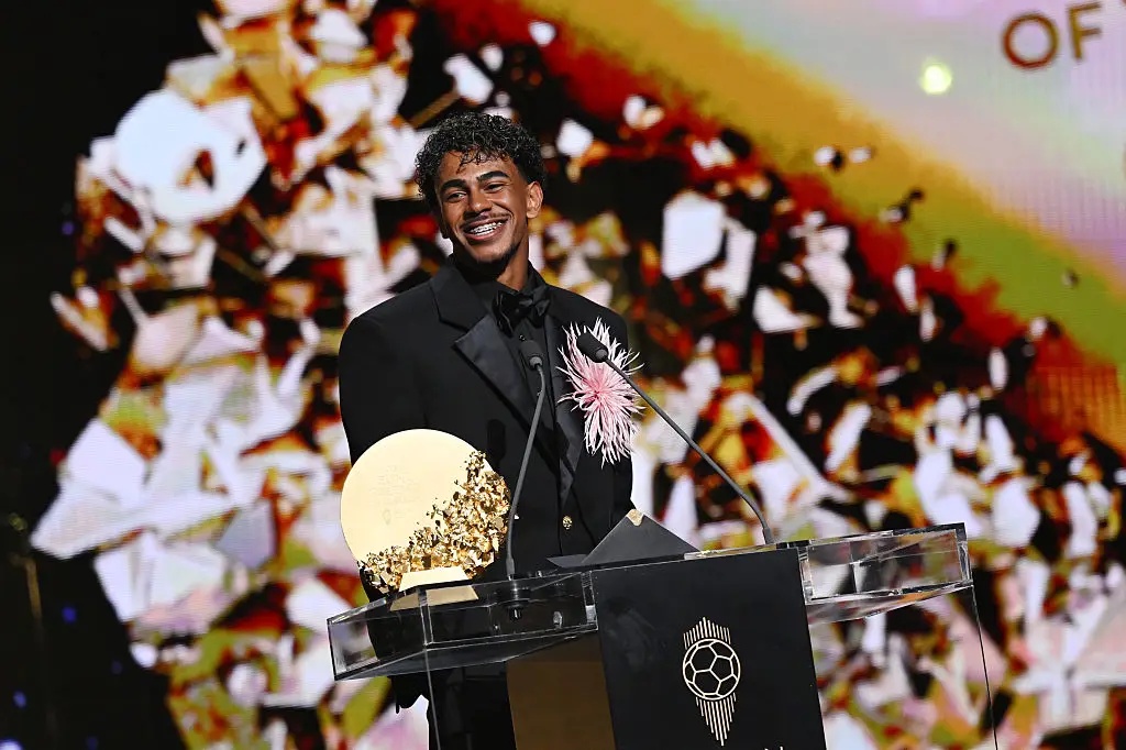 Yamal won the best young player award at the ceremony but came third in the overall rankings (Jeff Spicer - UEFA/UEFA via Getty Images)