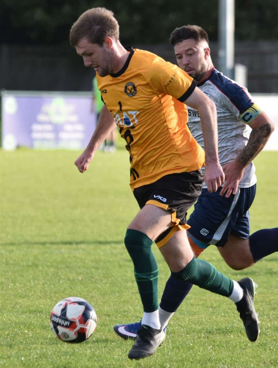 Joe Freak found the space needed to level against Downton (File picture: Bashley FC)