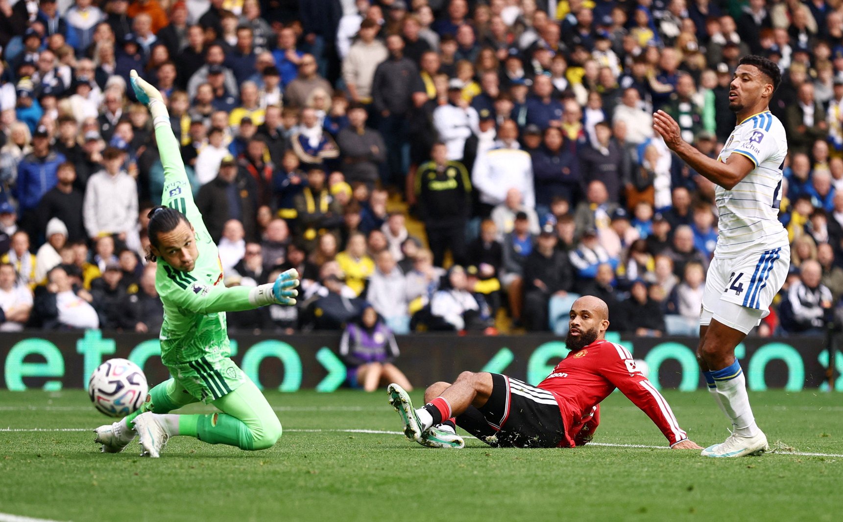 Bryan Mbeumo slid home United’s goal