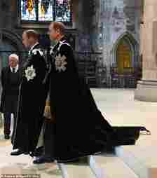 William and Edward at the Order of the Thistle service at St Giles' Cathedral in Edinburgh today
