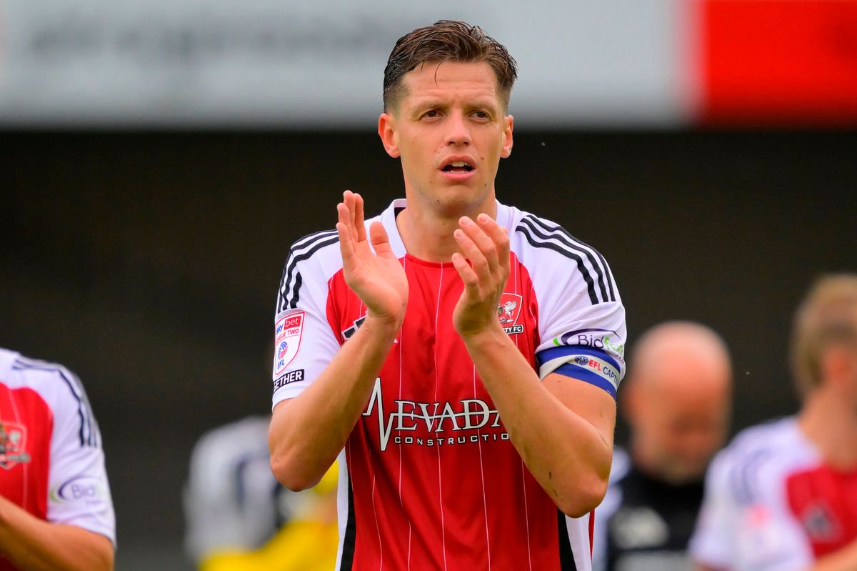 Jack Fitzwater, Captain of Exeter City during the Sky Bet League 2 Match between Exeter City and Rotherham United at St James Park, Devon on 3 October 2026. Photo: Frankie OKeeffe/PPAUK