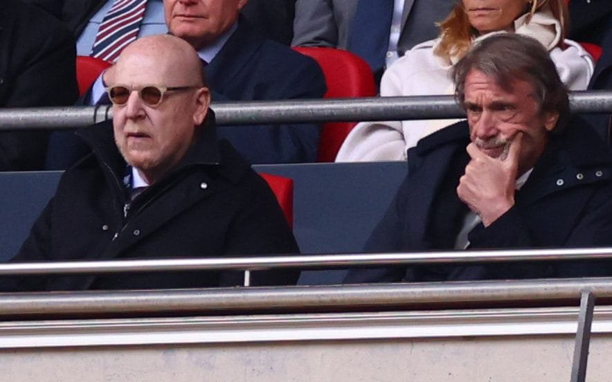 United owners Jim Ratcliffe (right) and Avram Glazer