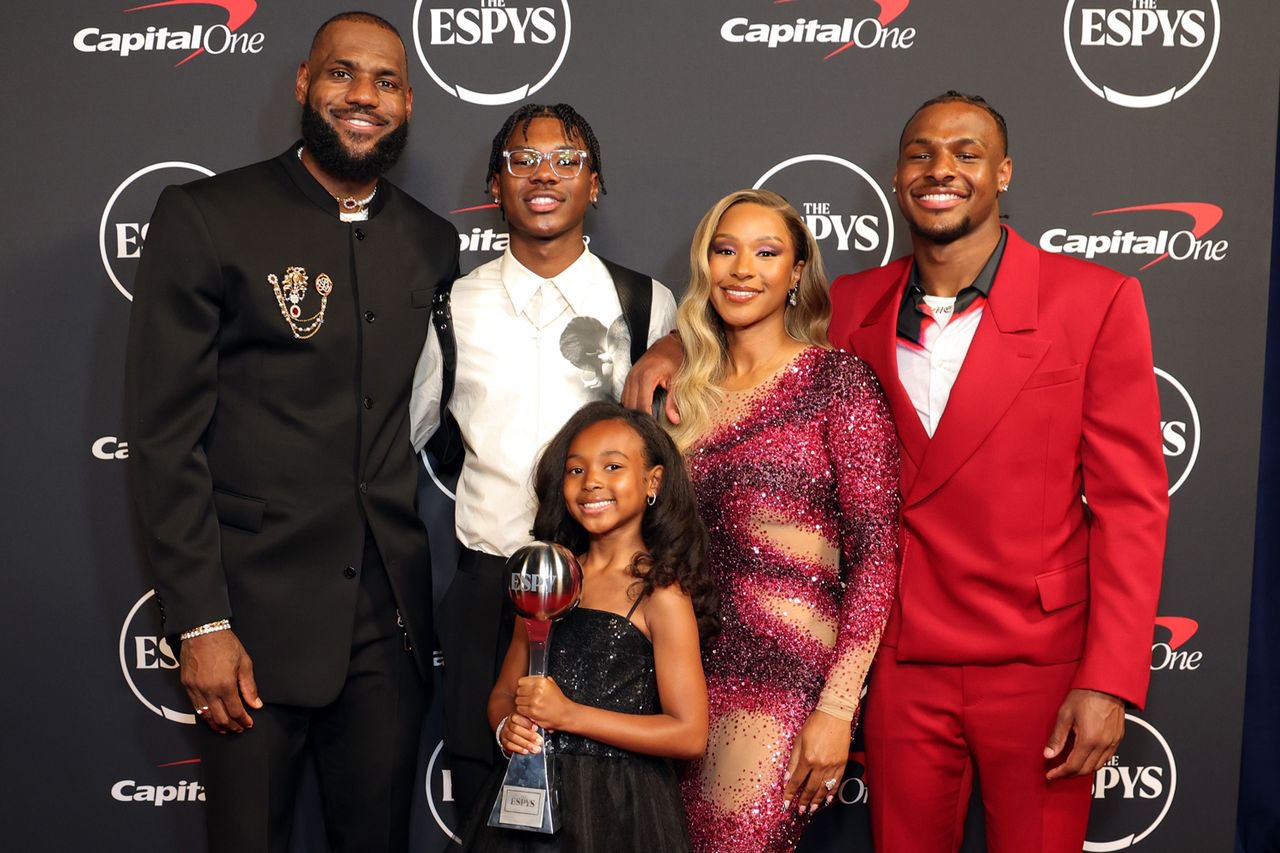 LeBron James and his family.Credit: Kevin Mazur/Getty