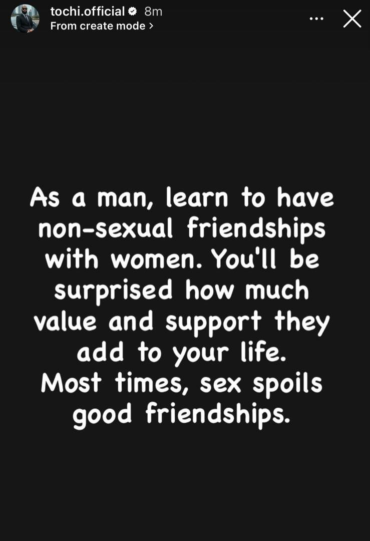 He that finds a wife should leave other women alone - Reality TV star, Tochi sends ?gentle reminder? to married men