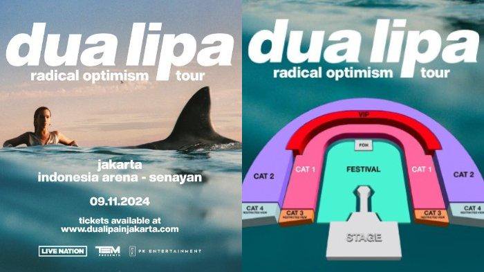 Daftar harga tiket konser Dua Lipa di Jakarta 2024.