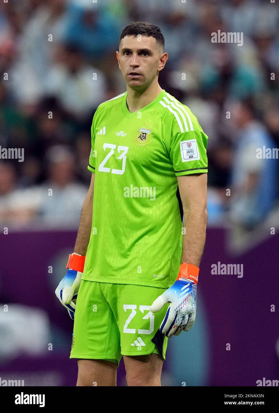 Argentina goalkeeper emiliano martinez during the fifa world cup group c match at the lusail stadium in lusail qatar date sat