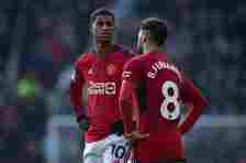 Marcus Rashford and Bruno Fernandes are both doubts