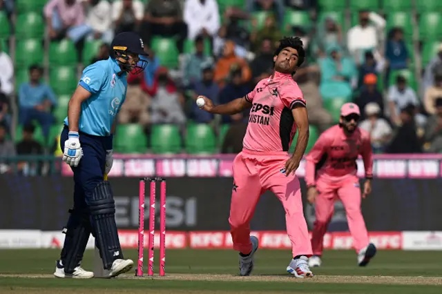 Razaullah of Pakistan bowls