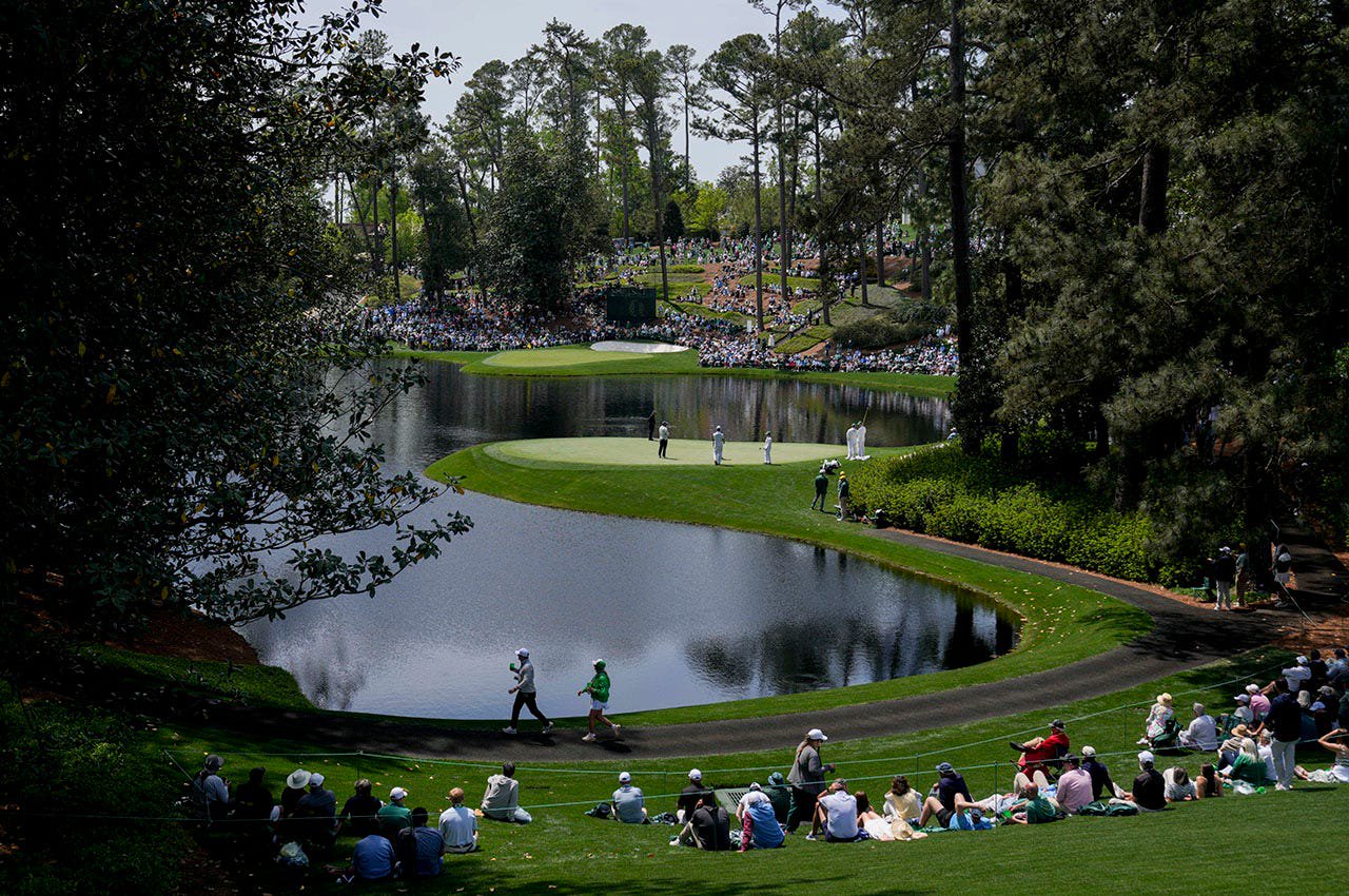 The Par 3 Course at Augusta National Golf Club in Georgia, as seen during the Par 3 Contest in the lead-up to the 2026 Masters
