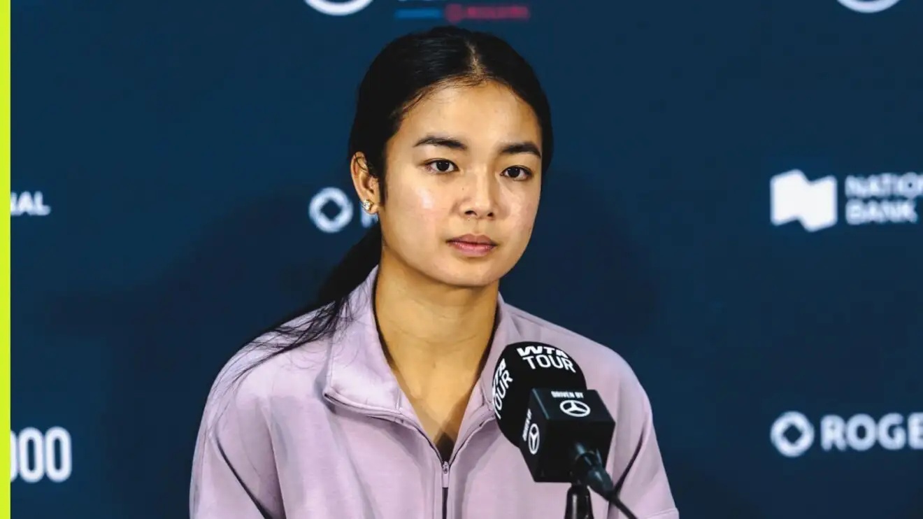 Alex Eala attends a press conference