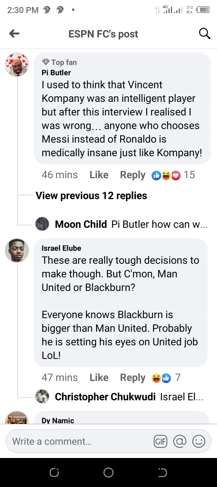 Checkout Kompany's response when asked to pick between Man United and Blackburn