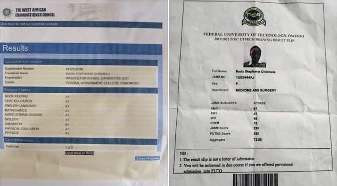 Imo Student, Madu Stephanie Chiemela Made 9As In WAEC, Got 345 In JAMB Post UTME