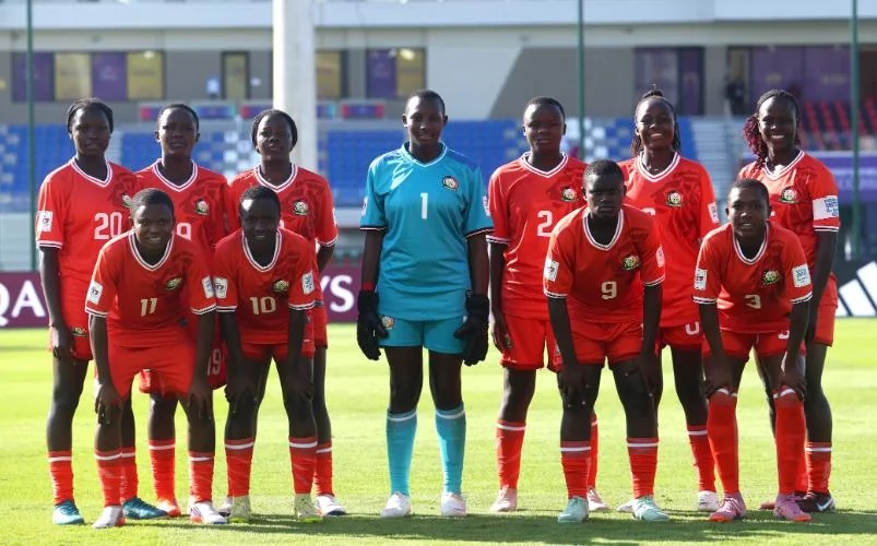Junior Starlets make history as 4-0 win sends Kenya into U17 World Cup last 16 - Junior Starlets pose for a photo at the U-17 Women's World Cup. (Photo: FIFA)