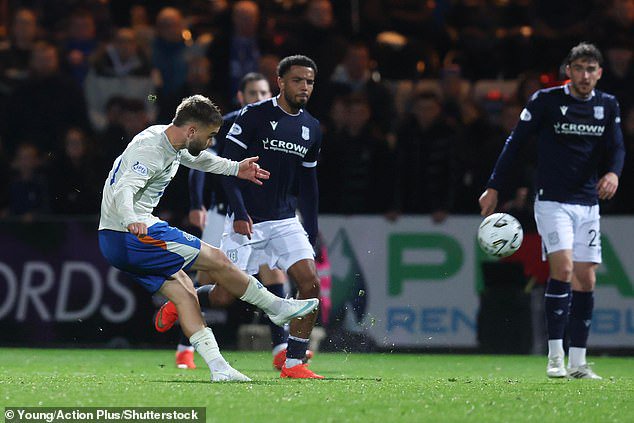Nico Raskin had scored a super goal for Rangers to put the Ibrox side 2-1 in front at Dens Park