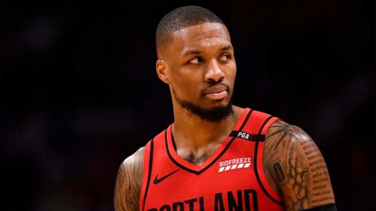 DENVER, CO – MAY 12: Damian Lillard (0) of the Portland Trail Blazers prepares to resume action against the Denver Nuggets during the second quarter on Sunday, May 12, 2019. The Denver Nuggets versus the Portland Trail Blazers in game seven of the teams’ second round NBA playoff series at the Pepsi Center in Denver. (Photo by AAron Ontiveroz/MediaNews Group/The Denver Post via Getty Images) ©Credits Getty Images